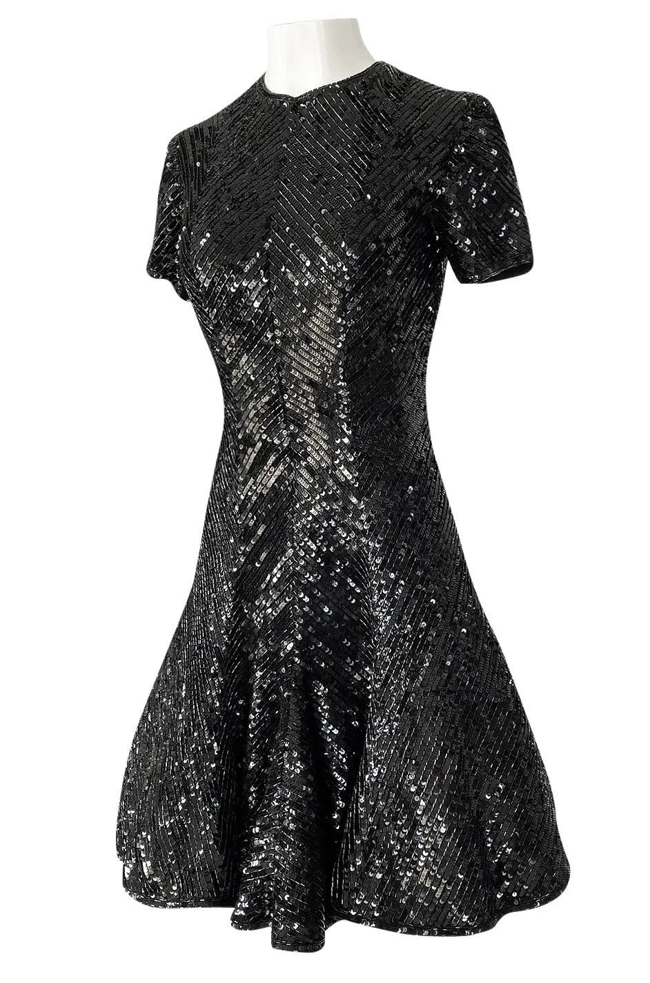 1980s Bob Mackie Heavily Beaded & Sequin Dress w Pink & Red Surprise Underskirt