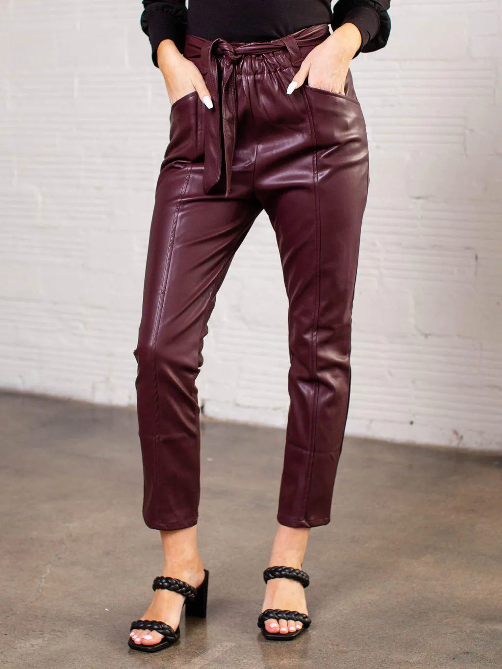 Bishop & Young Harper Vegan Leather Paperbag Pant
