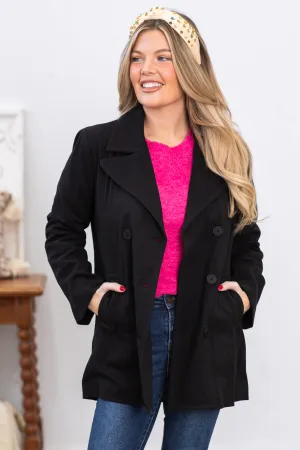 Black Single Button Blazer Jacket
