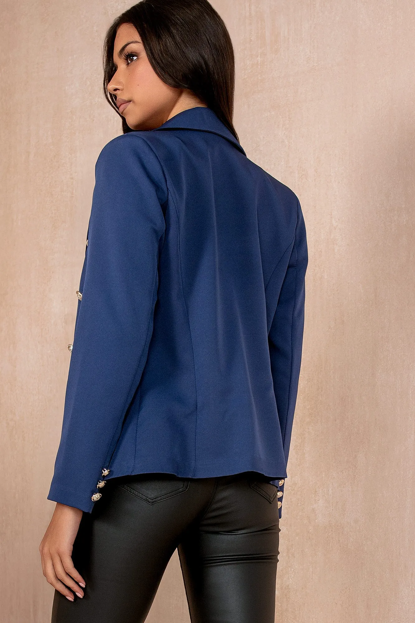 Haddie Navy Button Detail Blazer